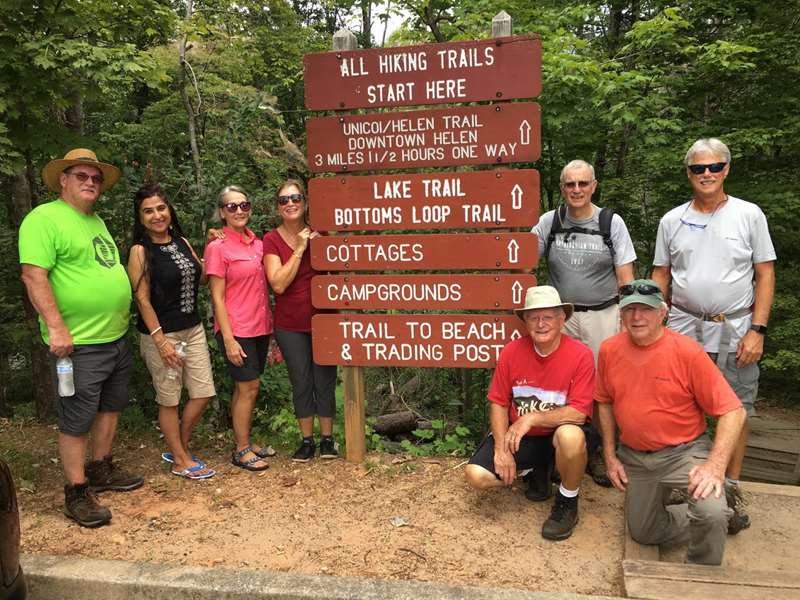 The OFHC gang for today's hike. (l-r) Ray Clark, Trushna Nadig, Terre Pratt, Greta Driggers, Joe Collins, Ray Lovett, Vic Robson and Jim Driggers.