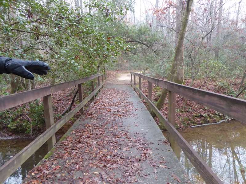 Crossing the creek on this footbridge.