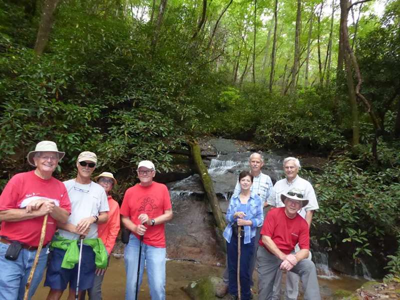 The OFHC gang for today's hike. (l-r) Joe Collins, Jim Driggers, Greta Driggers, Tony Presley, Jenny Bell, Mike Bell, Dick Metzgar and Vic Robson.