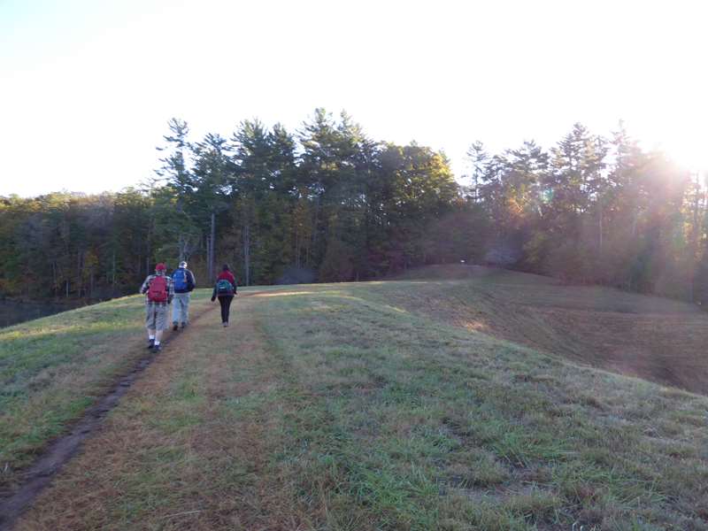 Walking across the dam