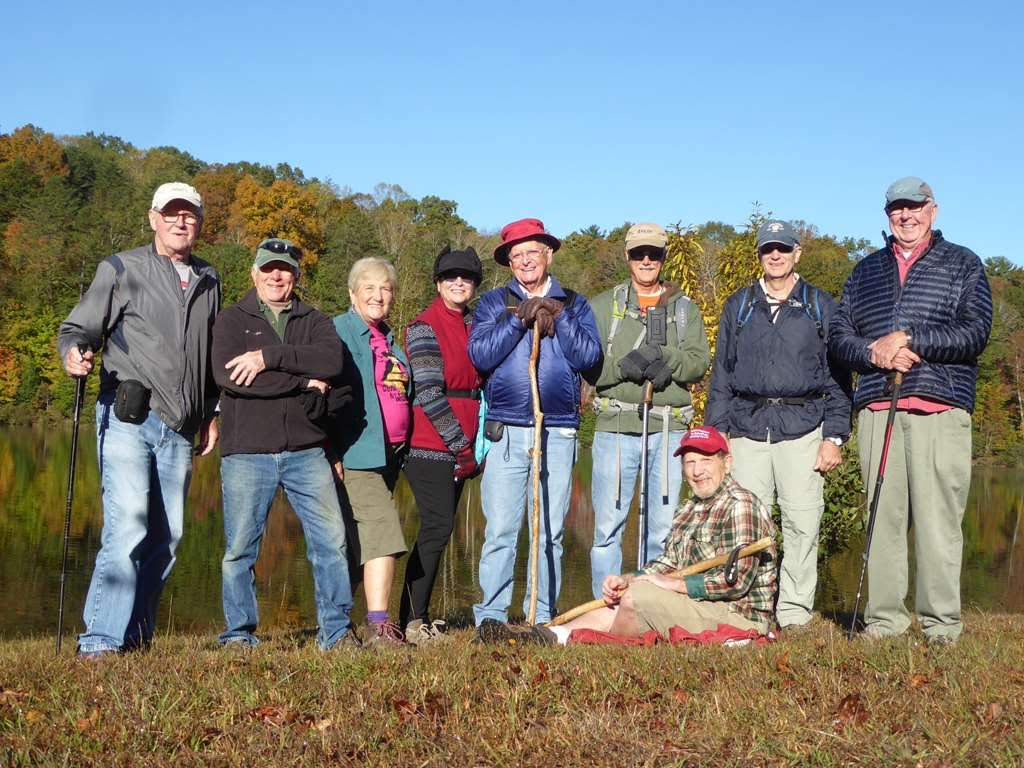 The OFHC gang for today's hike. (l-r) Tony Presley, Vic Robson, Jeanne O'Connor, Greta Driggers, Joe Collins, Jim Driggers, Bruce O'Connor, Ray Lovett and Tim Hale.