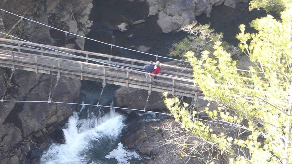 The amazing suspension bridge across the gorge