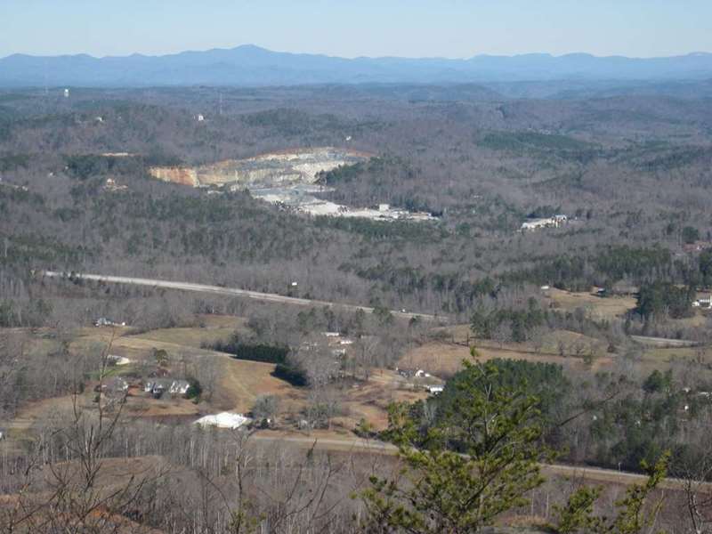 Here we can see Rabun Bald and in the foreground is the growing Rock Quarry near Toccoa.