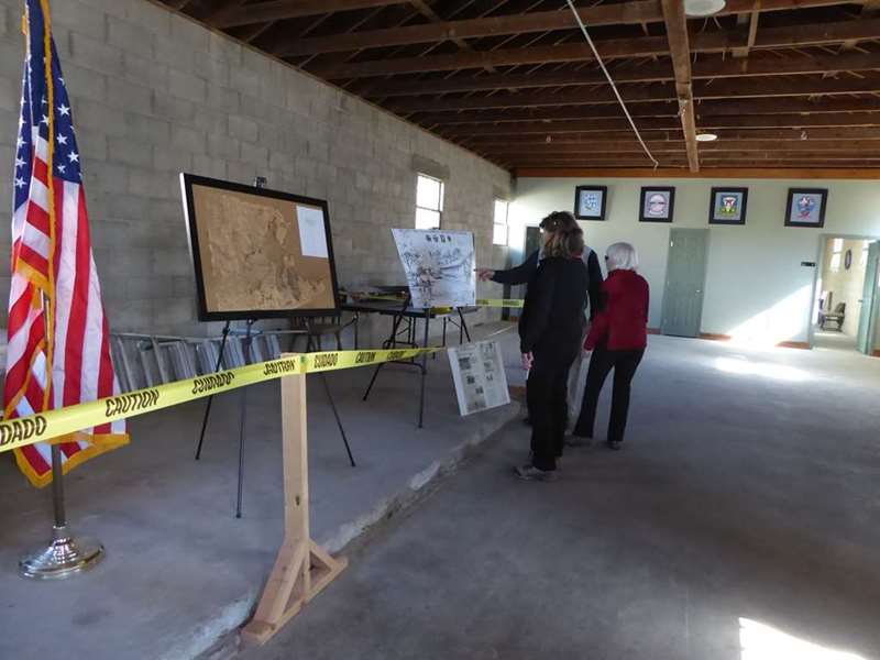 Visiting the only original structure of the camp.