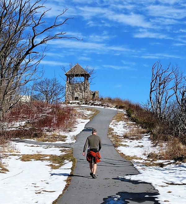 The approach to the Historic Fire Tower.