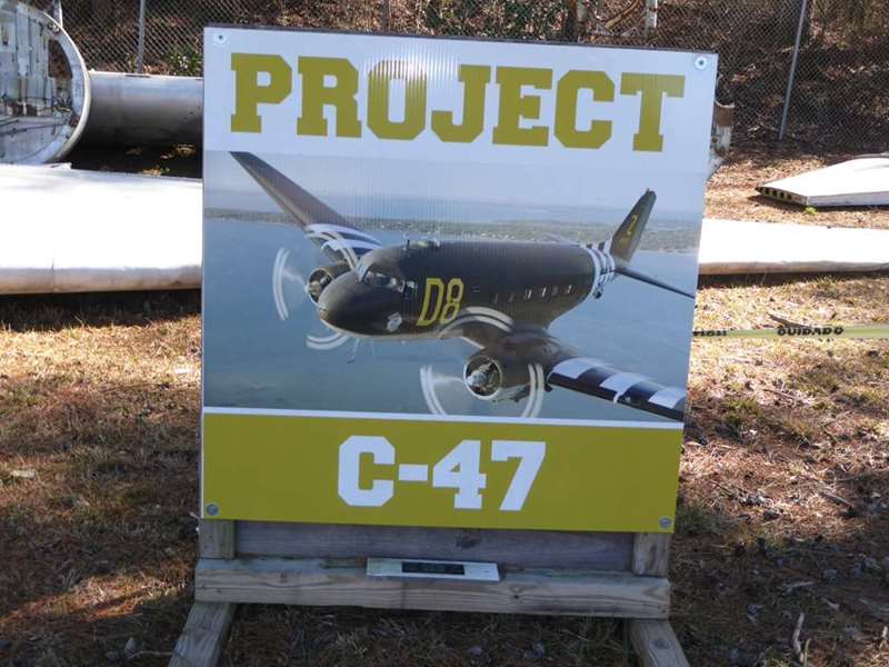 A great new project is the display of a C-47 plane used in World War II. To be reassembled here.