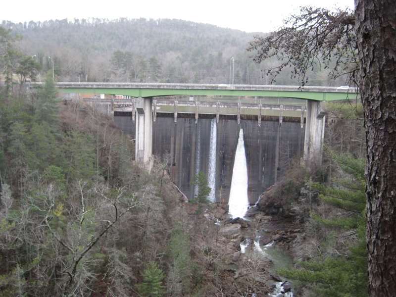 Here we look back to Tallulah Falls Dam.