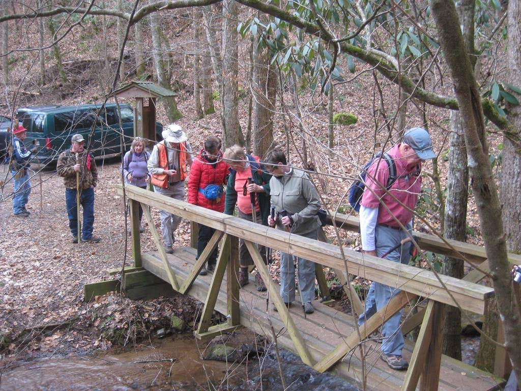 Creek crossing at the start.