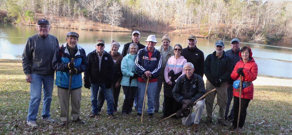 The OFHC gang for today's hike. (l-r) Tony Presley, Bruce O'Connor, Vic Robson, Jeanne O'Connor, Terre Pratt, Don Pratt, Joe Collins, Dick Metzgar, Jo Drake, Bob Drake, Mike Bell, Ray Lovett, Tim Hale and Jenny Bell.
