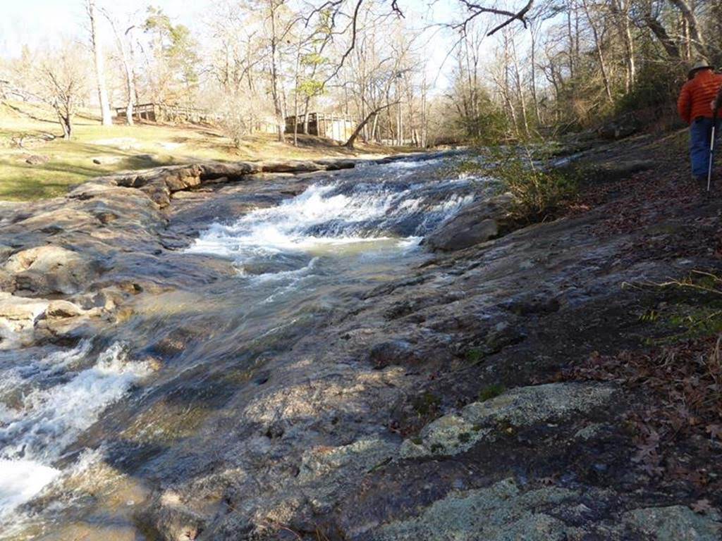 Walking beside the rapids on Rice Creek.