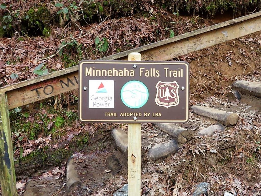 Next, we drive over to the upper end of Lake Rabun and hike to Minnehaha Falls!