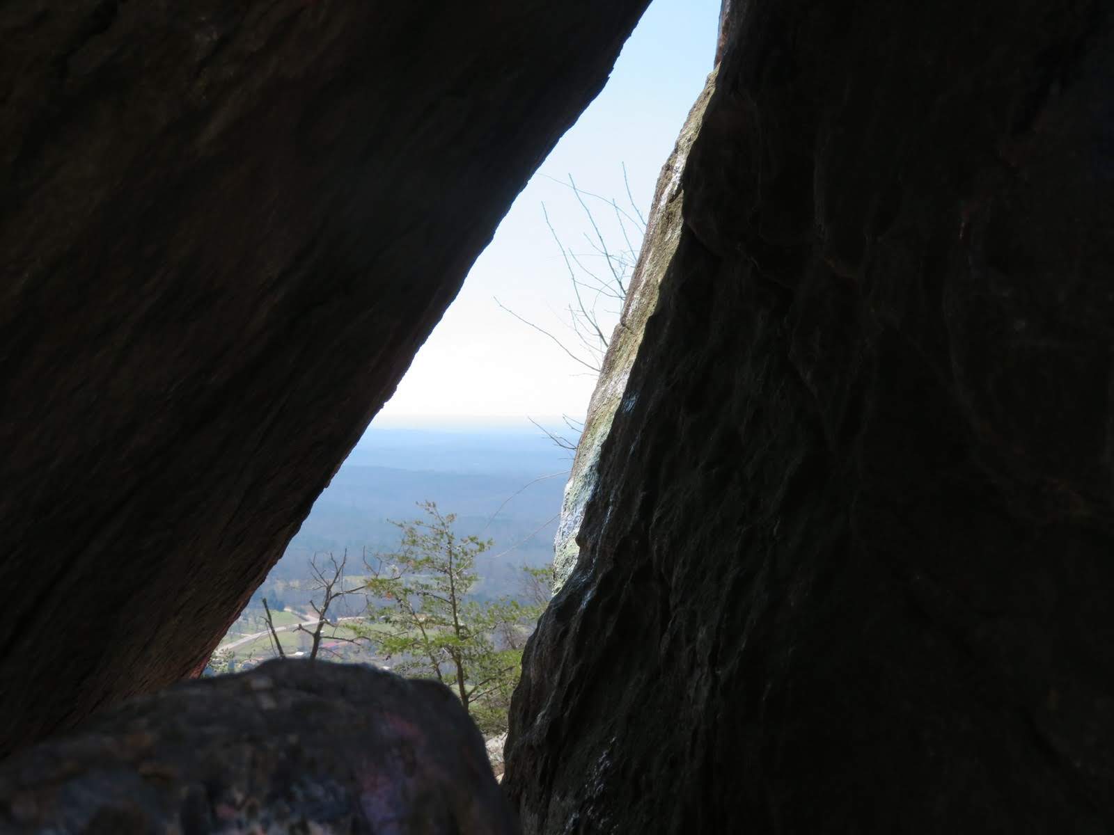 View between boulders.