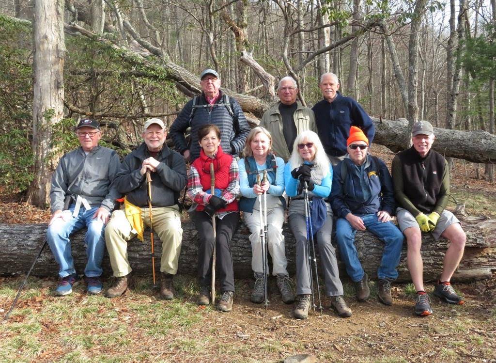 The OFHC gang for today's hike. (l-r) Tony Presley, Bob Magee, Tim Hale, Jenny Bell, Angela Evans, Bill Hunt, Jenna Hensley, Mike Bell, Vic Robson and Stephen Gales.
