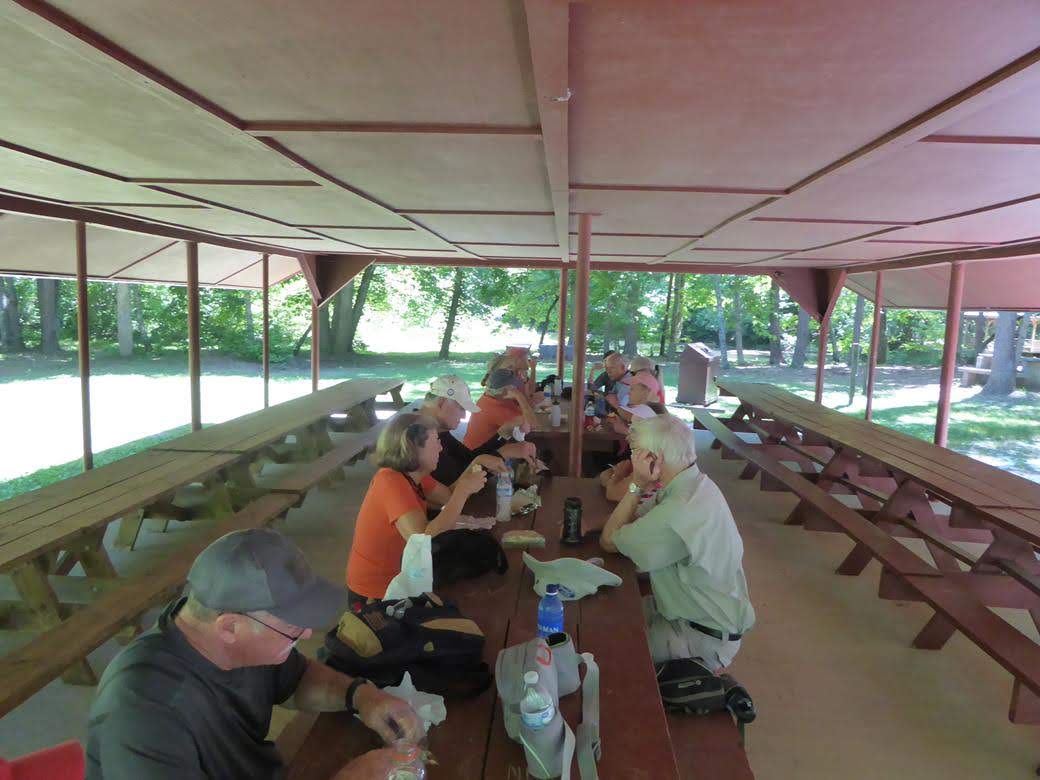 Lunchtime at the picnic shelter!
