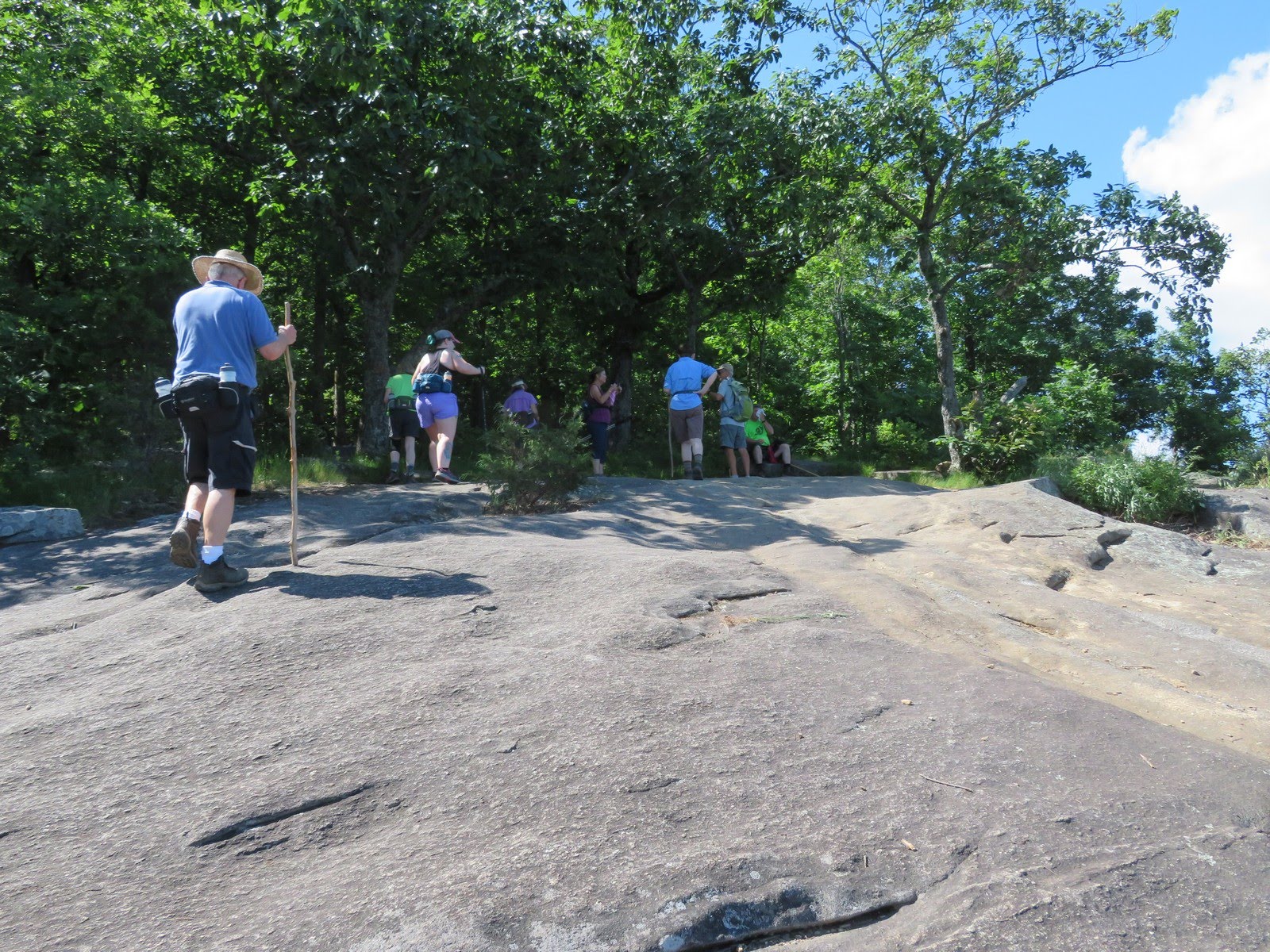 The trail is solid rock along the cliffs of Yonah Mt..