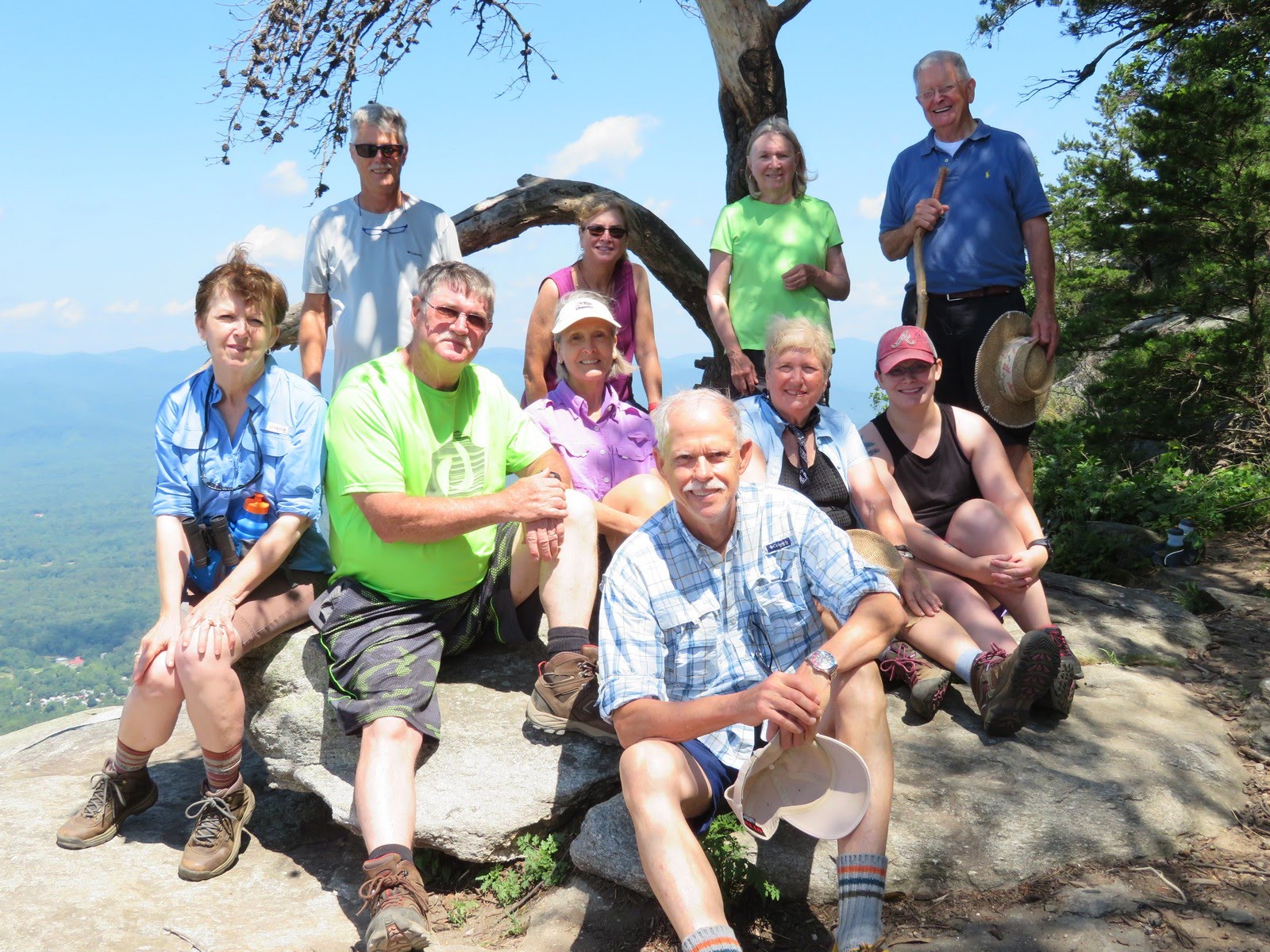 The OFHC gang for today's hike. (l-r) Jenny Bell, Jim Driggers, Ray Clark, Terre Pratt, Greta Driggers, Mike Bell, Angela Evans, Jeanne O'Connor, Addy Walters and Joe Collins . (Ray Lovett not pictured)