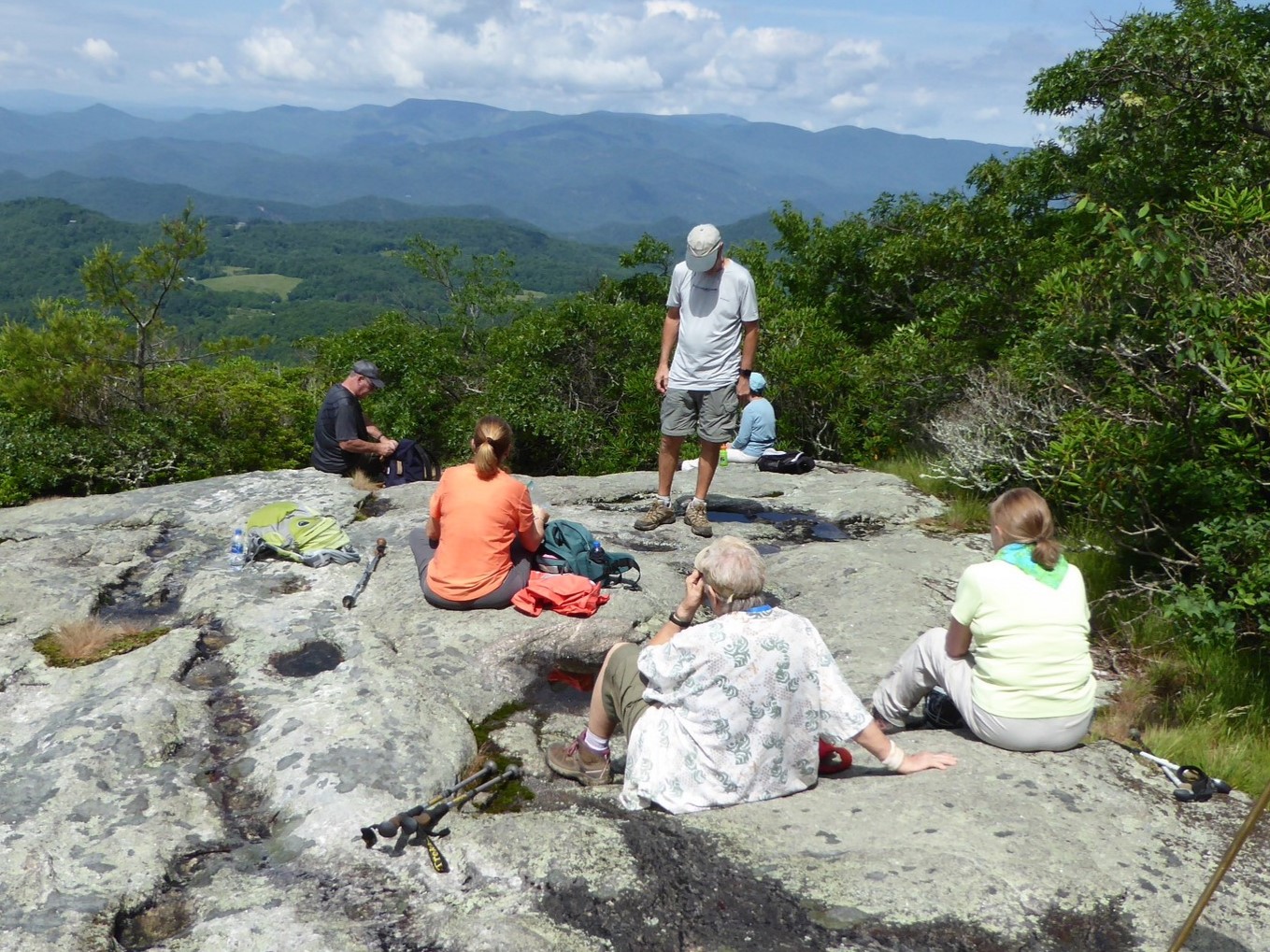 Enjoying the view and lunch.