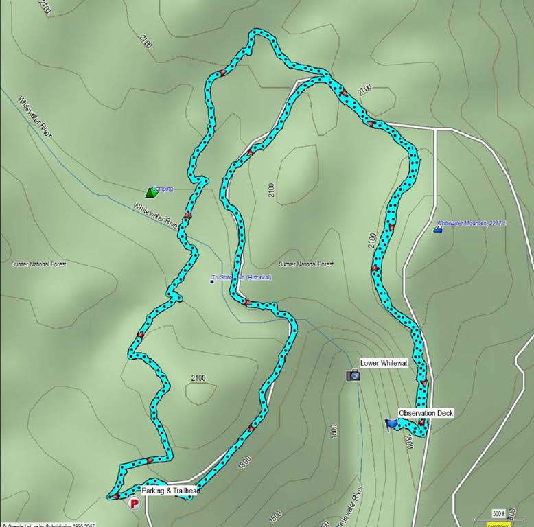 Our path today for the Lower falls hike.