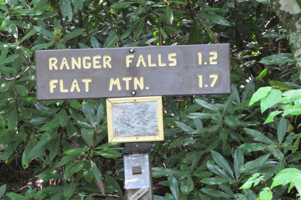 Next, we drive down the road a piece to nearby Cliffside Lake Recreation Area to hike the Ranger Falls Trail.