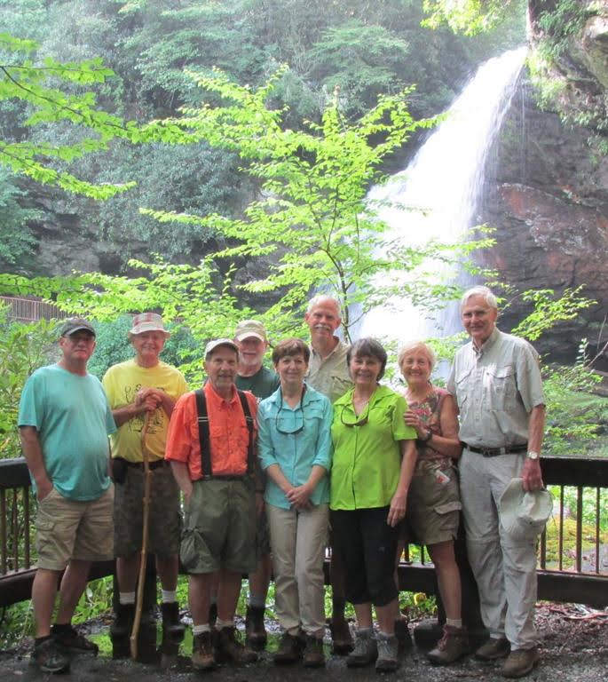 The OFHC gang for today's hike. (l-r) Ray Clark, Joe Collins, Bruce O'Connor, Bob Magee, Jenny Bell, Mike Bell, Renee Corbett, Jeanne O'Connor and Dick Metzgar.