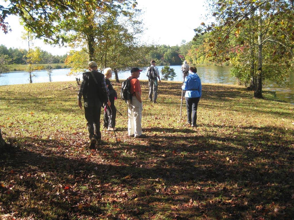 Walking out on a nice penisula on the lake.