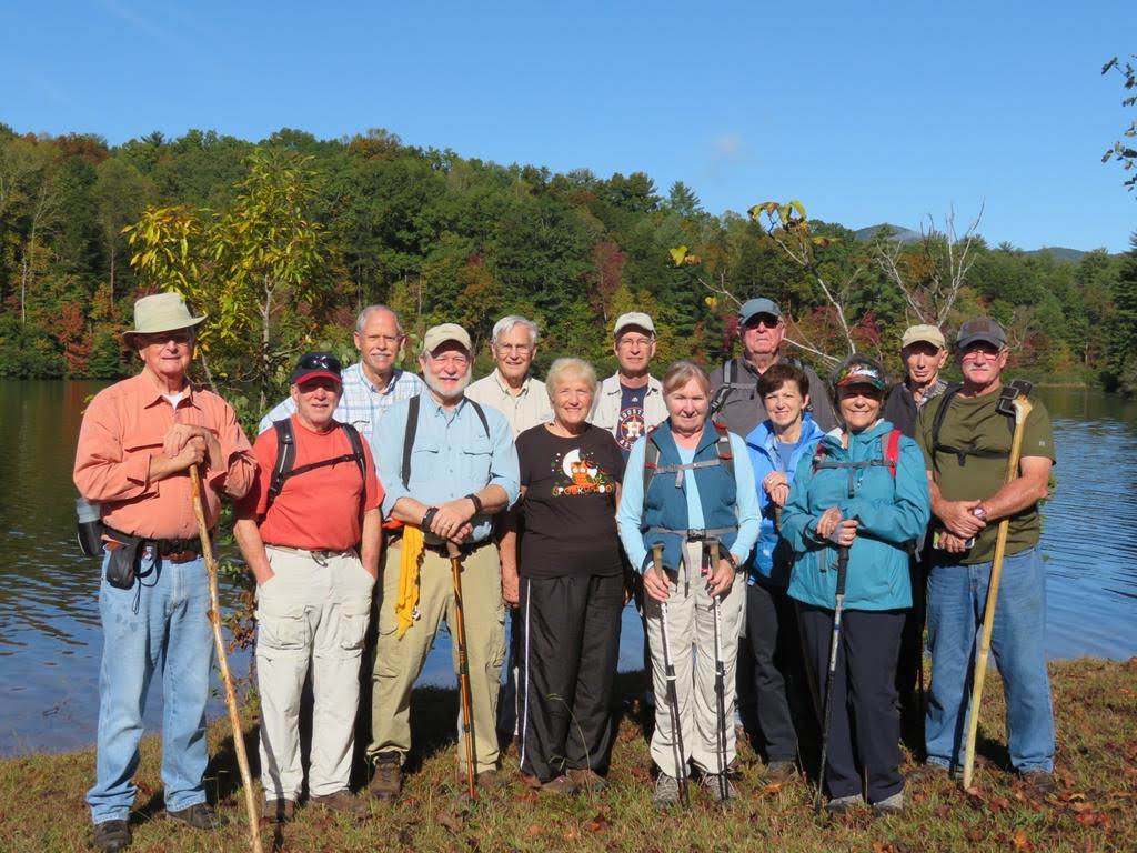 The OFHC gang for today's hike (l-r) Joe Collins, Vic Robson, Mike Bell, Bob Magee, Dick Metzgar, Jeanne O'Connor, Edwin Pruitt, Angela Evans, Tim Hale, Jenny Bell, Renee Corbett, Phil Brownrigg and Ray Clark.