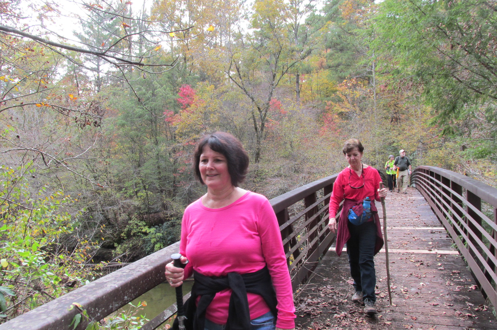 The beautiful iron footbridge over the West Fork Chattooga River.