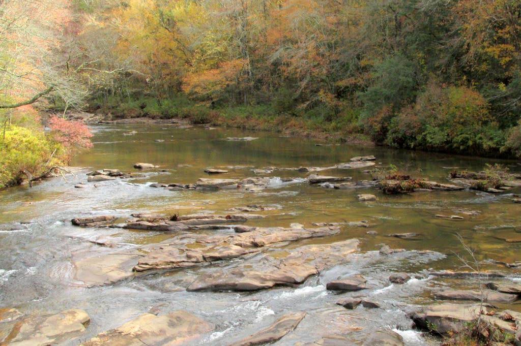 The view from the bridge over the Tallulah River.