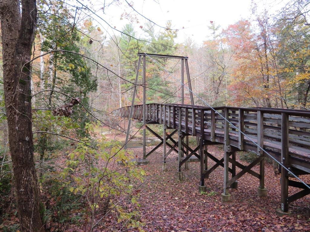 Crossing the suspension bridge over the Tallulah River