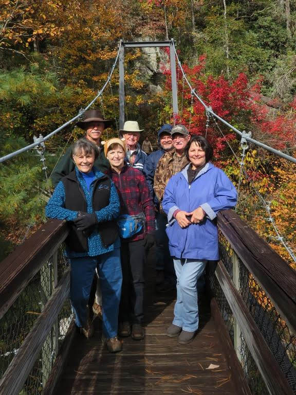 Half of our group took the staircase to the suspension bridge and then on down to the floor of the gorge and back up to the south rim. Total of 1090 strenous steps!
