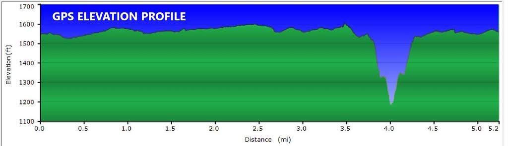 GPS elevation profile. Can you see the gorge?