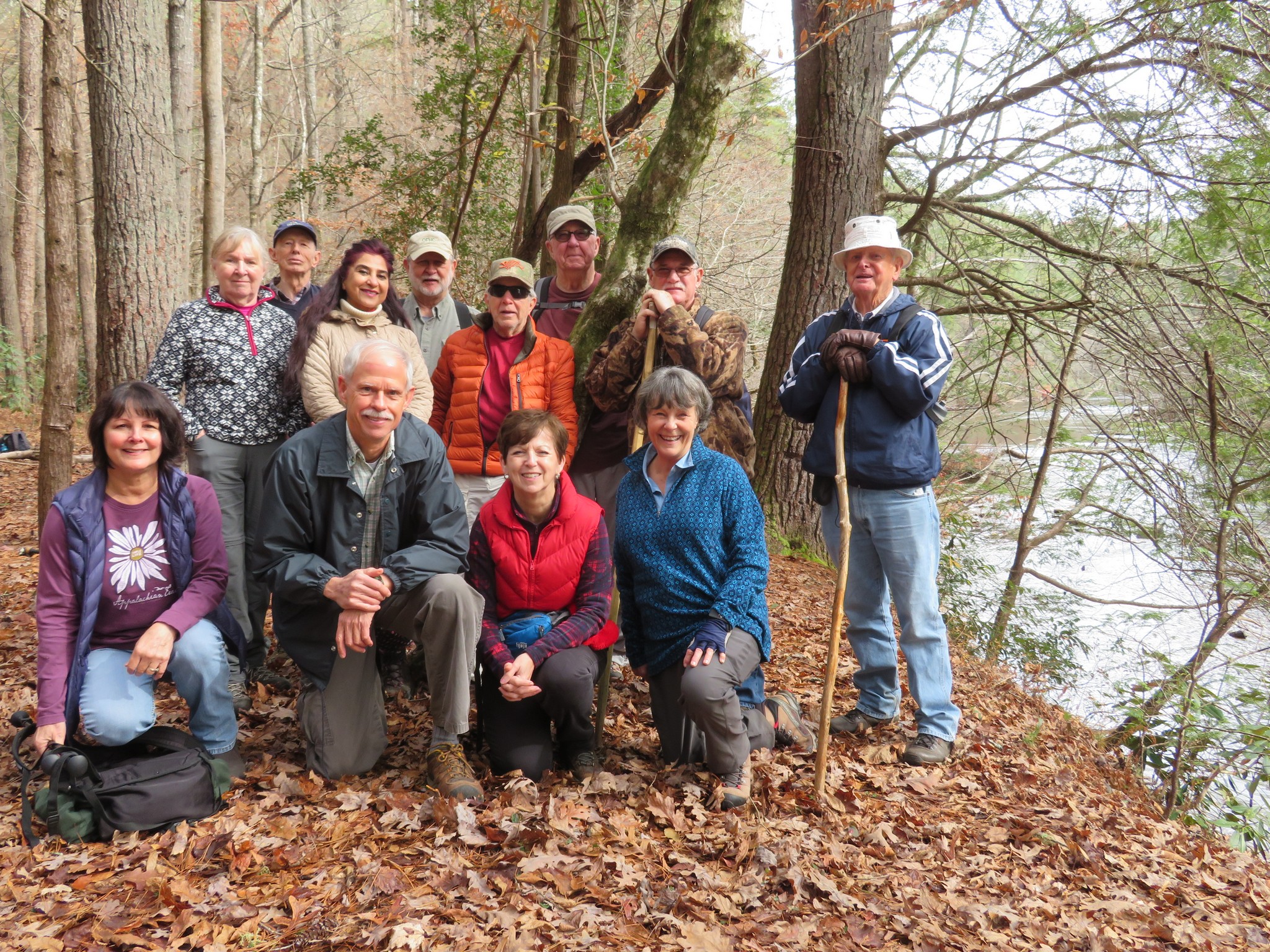The OFHC gang for today's hike. (l-r front) Lynn Hotle, Mike Bell, Jenny Bell & Renee Corbett. (l-r standing) Angela Evans, Phil Brownrigg, Trushna Nadig, Bob Magee, Vic, Robson, Tim Hale Ray Clark & Joe Collins.