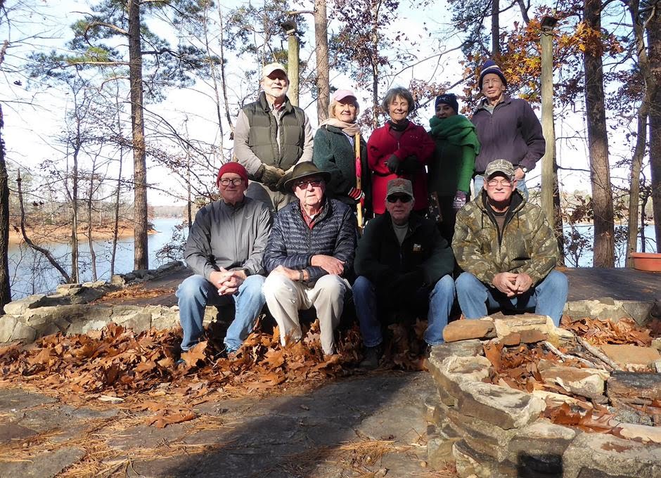 The OFHC gang for today's hike (l-r front) Tony Presley, Tim Hale, Vic Robson and Ray Clark. (l-r standing)Bob Magee, Beth McDonald, Renee Corbett, Trushna Nadig and Phil Brownrigg.