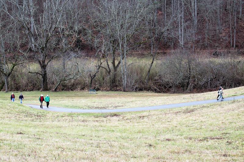 We hiked to the south end of the Greenway where it loops back.