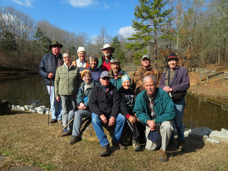 The OFHC gang for today's hike. (l-r) Tim Hale, Mary Lu Norton , Dick Metzgar, Jenny Bell, Renee Corbett, Dave Norton, Vic Robson, Bruce O'Connor, Jeanne O'Connor, Ray Clark, Mike Bell and Phil Brownrigg..