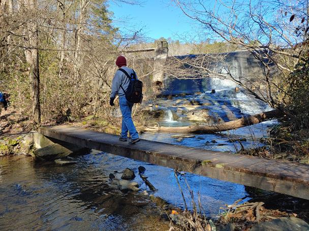 Crossing Nancytown Creek below the dam!