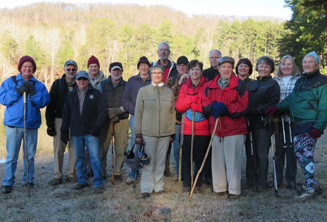 The OFHC gang for today's hike. (l-r) Joe Colliins, Ray Lovett, Vic Robson, Dick Metzgar, Bob Magee, Phil Brownrigg, Mary Lu Norton, Dave Norton, Ray Clark, Jenny Bell, Mike Bell, Bruce O'Connor, Lynn Hotle, Renee Corbett, Angela Evans and Jeanne O'Connor. .